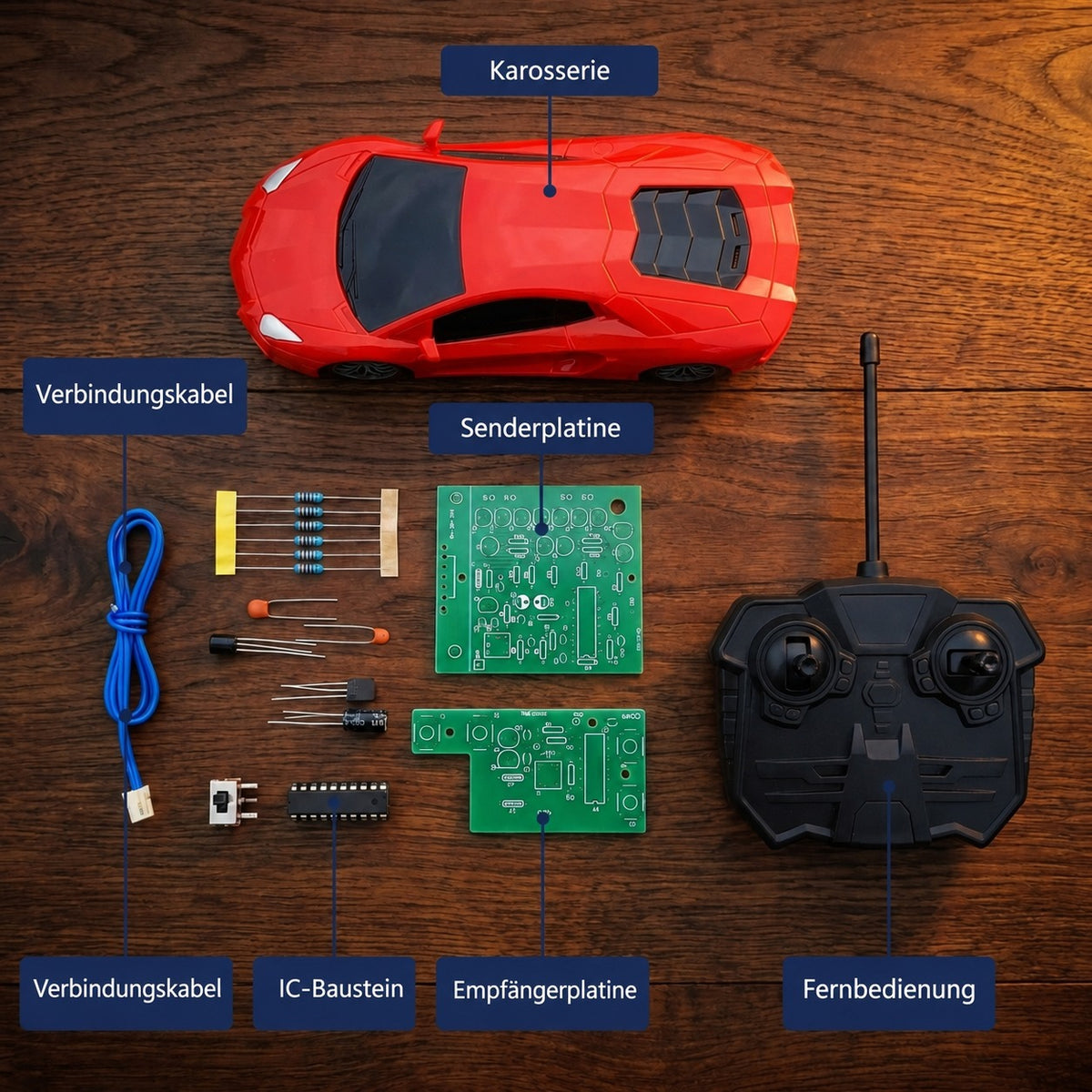DriftCar DIY – Teile im Bausatz