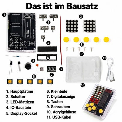 Pixel-Retro-Konsole – das ist im Bausatz