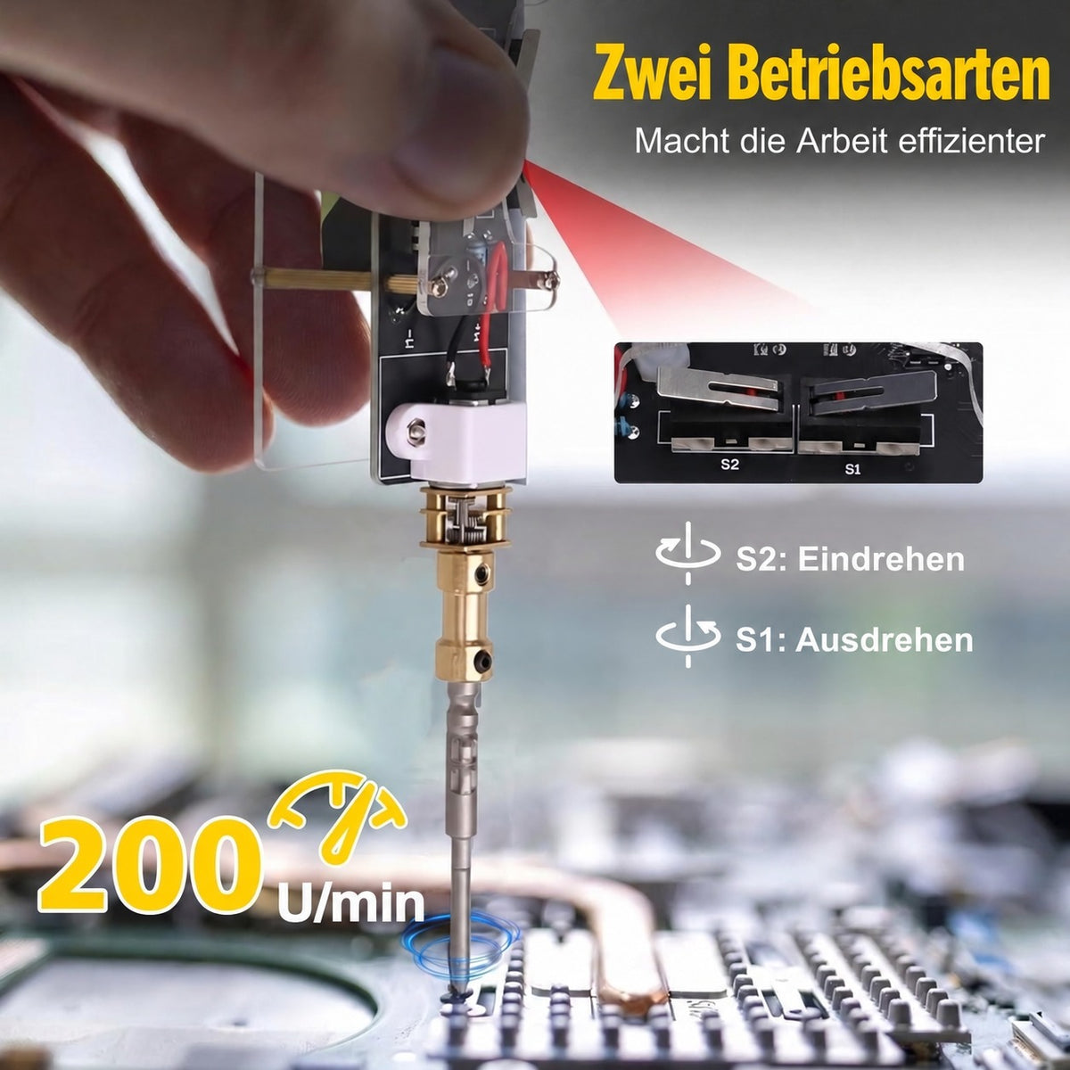 Elektro-Schraubendreher DIY – zwei Betriebsarten