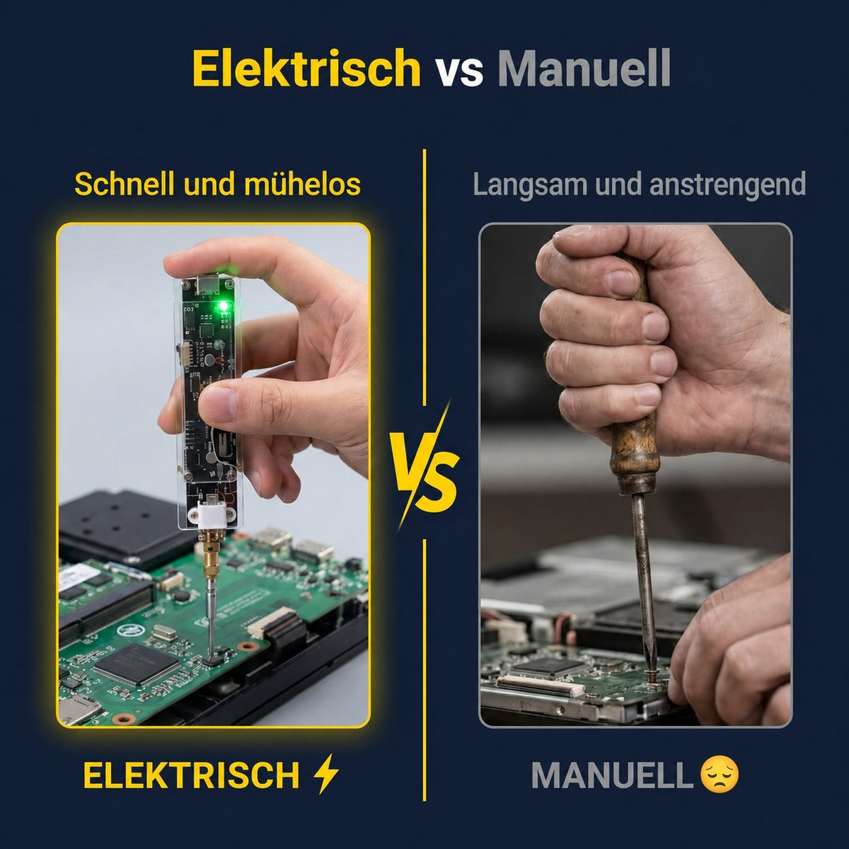 Elektro-Schraubendreher DIY – elektrisch vs. manuell